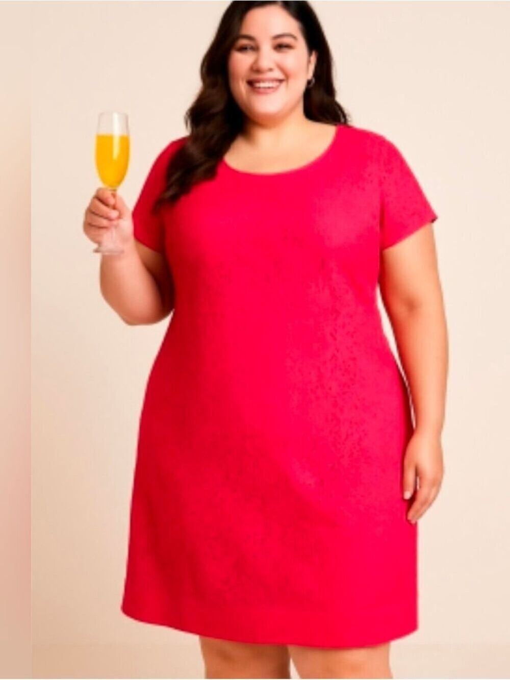 Talbots Hot Pink Eyelet Sheath Dress Sz: 20WP